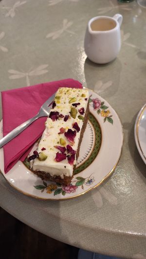 Vegan orange and carrot cake 🌱 at The Abbey Deli  in Bath