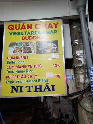 Sign outside at Buffet chay Ni Thai in Phu Quoc