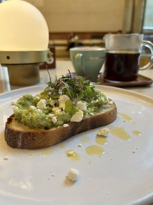 Avo toast with pour over.     at Mojo Coffee in Chicago