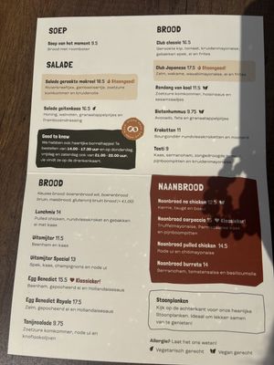 De kaart  at Stoon Gastrobar in Huizen