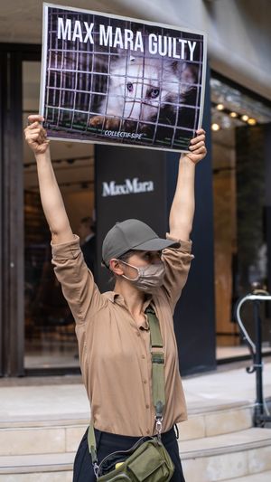 Manifestation anti-fourrure du Collectif SIPE contre Max Mara - 2023 at Collectif SIPE in Paris