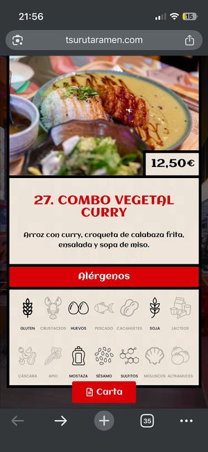 Contiene huevo  at Tsuruta Ramen in Mostoles
