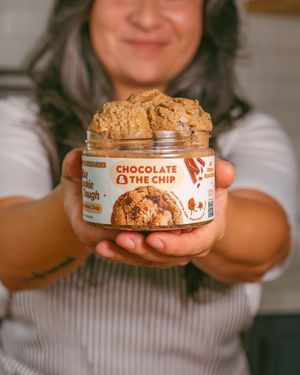 Our 12oz Chocolate Chunk Cookie dough at Chocolate and the Chip  in Los Angeles