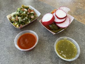 free vegan toppings!  at El Caporal  in Mount Angel