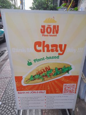 Sign outside at Jōn Bánh Mi Chay Dây in Ho Chi Minh City