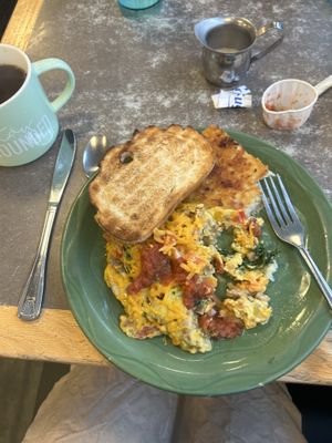 Sooo yummy! Add the just eggs and beyond sausage!  at Snow City Cafe in Anchorage