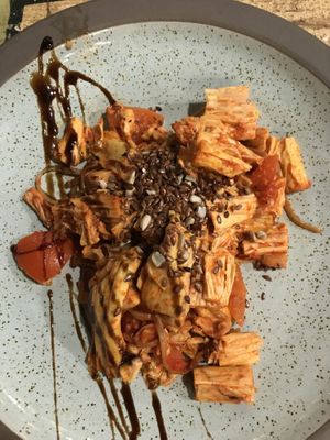 Noodles with asparagus  at Nym Kitchen in Moscow