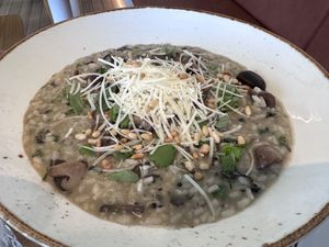 Mushroom risotto  at Rococo in Mordialloc