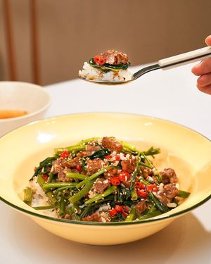 Morning glory rice bowl. at Plantude - Godeok  in Seoul