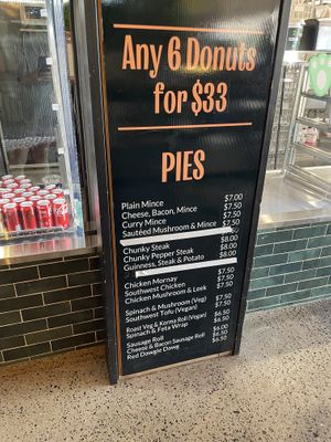 Hot selection has 2 x vegan options   at Kenilworth Country Bakery in Mooloolaba