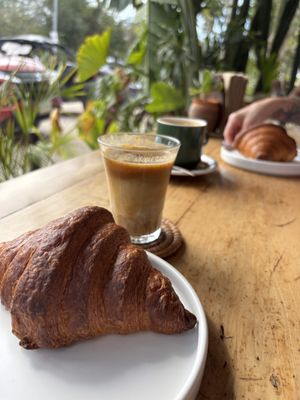 Crossiants and coffee   at Italdo Café Bistro in Tulum