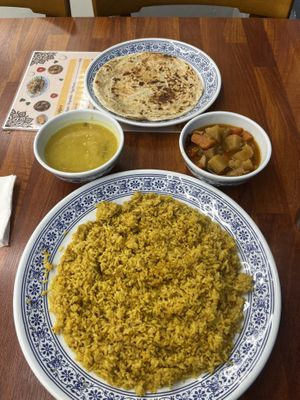 Khichuri rice with dal, vegetables and paratha bread  at Bengal Cuisine in Busan