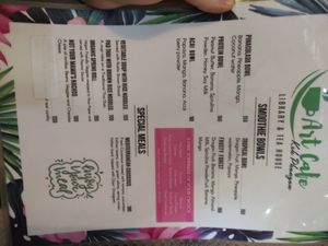 Menu at Art Cafe in Koh Phangan