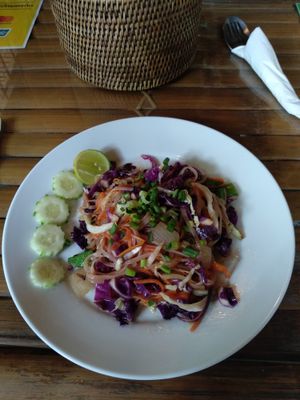 Pad thai - so colourful! at Art Cafe in Koh Phangan