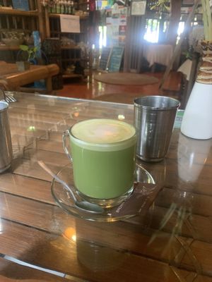 Soy milk matcha latte 👌🏼 at Art Cafe in Koh Phangan