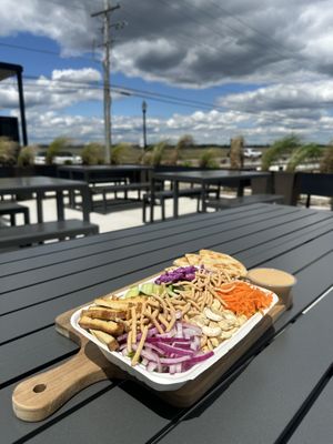 Sesame crunch salad with sesame ginger dressing and toasted pita  at Greens and Grains  in Ventnor City