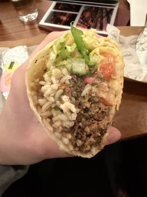 Cheezeburger burrito  at Club Mexicana - Boxhall City in London