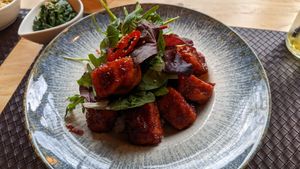 두부"치킨" Vegan fried chicken (tofu) at Kims Kimchi in Bochum