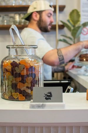 Vegan candies... A gift for your super cool customers available at the bar at Mauvaise Herbe in Marseille