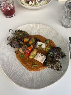 Grilled vegetables with sundried tomato sauce at Mauvaise Herbe in Marseille
