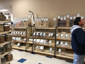 Bulk section at Village Health Foods in Modesto