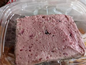 Berry frosted cake for dessert at ELife in Washington