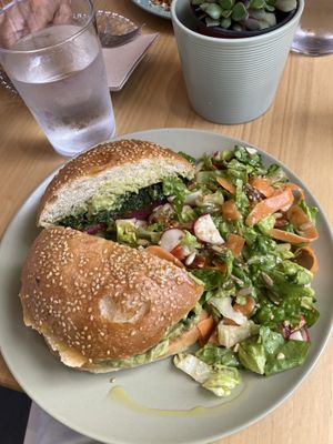 Delicious vegan burger  at Nur Natural Bistrot in Fuerteventura