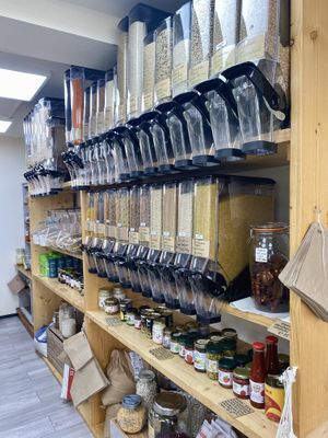 Further re-fill station for seeds, cereals, pasta, rice etcc  at Trace-Less in Brixham