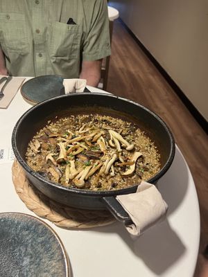 Mushroom paella  at PÖTSTOT in Barcelona