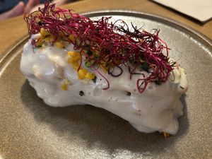 Lasanya de verdures amb formatge d’anacards  at PÖTSTOT in Barcelona