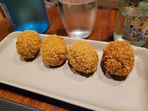 Ceps and black truffle Croquettes at PÖTSTOT in Barcelona
