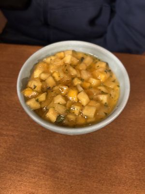 Coconut and Mango Flan  at PÖTSTOT in Barcelona