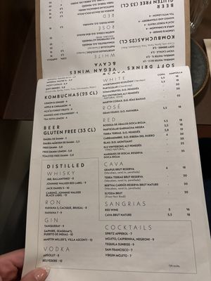 Menue   at PÖTSTOT in Barcelona