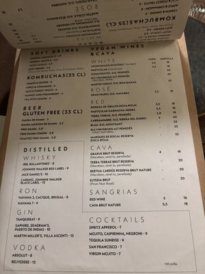 Menue   at PÖTSTOT in Barcelona