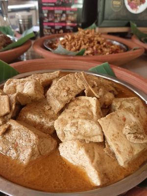 Tofu in rendang coconut sauce at Warung Fibonacci in Ubud