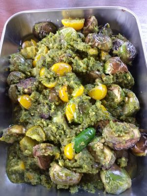 Eggplant with green sambal at Warung Fibonacci in Ubud