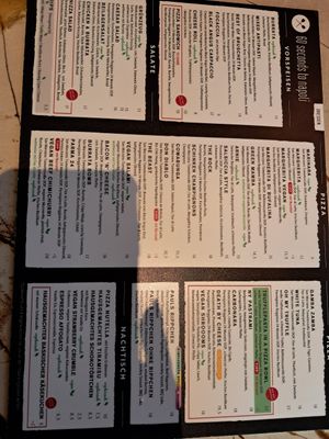Menu at 60 seconds to Napoli in Dresden