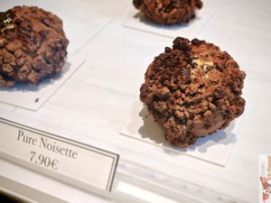 Hazelnut and cocoa génoise, hazelnut praline centre, with cocoa crumble at Les Artizans - Coffee And Flower in Paris