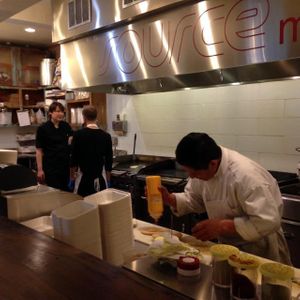 view from a few bar stools to eat at at Source Mini in Berkeley