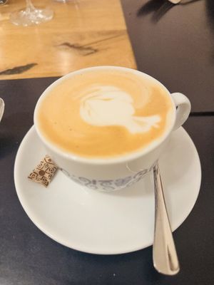 Cappuccino with soya milkk  at Gasthof Goldgasse in Salzburg
