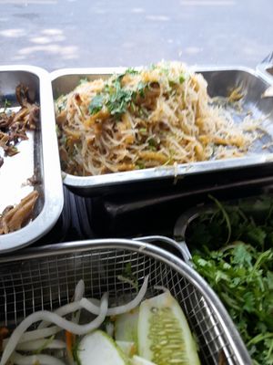 Vegan ingredients for the banh mi at Bánh Mì Chay Huy Phát Chùa Phổ Quang in Ho Chi Minh City