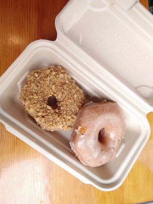 smoked maple walnut & normal one at Cartems Donuts - Downtown in Vancouver