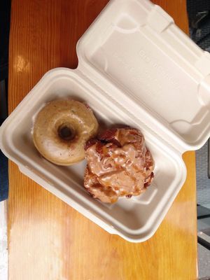 earl grey & apple fritter at Cartems Donuts - Downtown in Vancouver