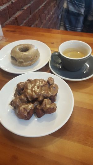 Apple fritter and earl grey donut. I didn't know how much I was missing donuts until I took a bite at Cartems Donuts - Downtown in Vancouver