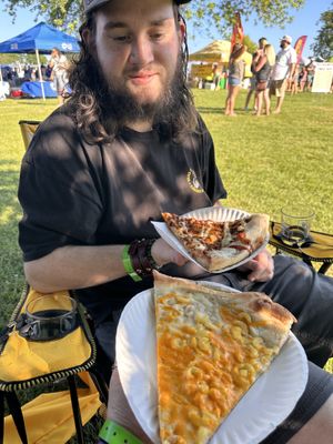 My amazing man gathering the vegan treats. I forget what he found for himself    at Ian's Pizza in Milwaukee