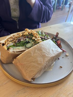 Satay slay tofu sandwich   at Burridge's in Torquay