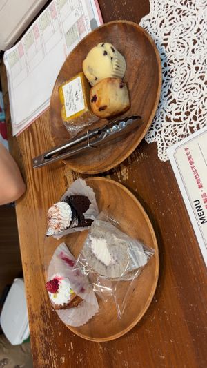 Raspberry cheesecake, chocolate cake, blueberry tea cake, pumpkin pound cake, raspberry scone and chocolate chip muffinn  at vio natural sweets in Kochi
