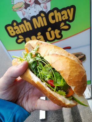 My vegan banh mi at Banh Mi Chay Ma Ut in Ho Chi Minh City