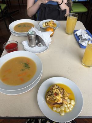 Sopas y entrada (ceviche)  at Sampe's Restaurante Vegetariano in Lima