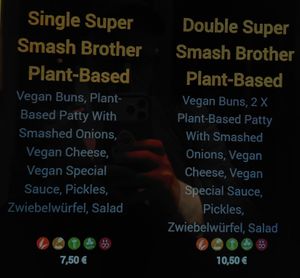 Menu (vegan 2/4).  at Goldies Smashburger - The Playce in Berlin